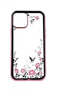 TopQ iPhone 12 silicone pink with pink flowers 52611 - Phone Case