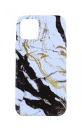 TopQ iPhone 12 mini silicone Marble white-black 55486 - Phone Cover