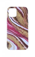 TopQ iPhone 12 mini silicone Marble pink-gold 55485 - Phone Cover