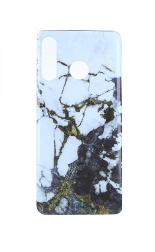 TopQ Huawei P30 Lite silicone Marble Glitter white-black 55522 - Phone Cover - Main image