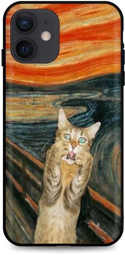 TopQ iPhone 12 silicone Scared Cat 55148 - Phone Cover - Main image