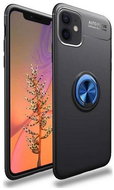 TopQ iPhone 12 silicone black with blue ring 55227 - Phone Cover