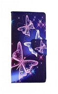 TopQ Samsung A42 knižkové Modré s motýlikmi 55534 - Puzdro na mobil