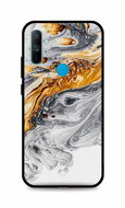 TopQ LUXURY Realme C3 solid Marble grey-gold 56356 - Phone Cover