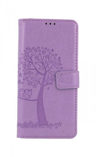 TopQ Samsung A12 booklet Purple tree owls 57114 - Phone Case - Main image
