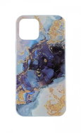 TopQ iPhone 12 mini silicone Marble Glitter blue 57356 - Phone Cover