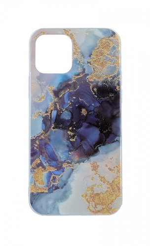 TopQ iPhone 12 mini silicone Marble Glitter blue 57356 - Phone Cover - Main image