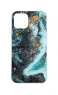 TopQ iPhone 12 silicone Marble Glitter green 57329 - Phone Cover