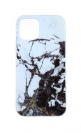 TopQ iPhone 12 silicone Marble Glitter white-black 57328 - Phone Cover