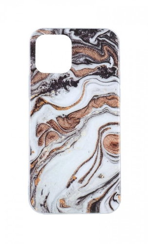 TopQ iPhone 12 Pro silicone Marble Glitter purple 57319 - Phone Cover - Main image