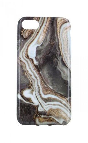 TopQ iPhone SE 2020 Silicone Marble White-Brown 57370 - Phone Cover - Main image