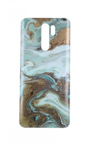 TopQ Xiaomi Redmi 9 silicone Marble Glitter mint 57309 - Phone Cover - Main image