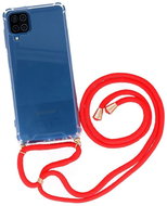 Forcell TopQ Samsung A12 silicone with red cord transparent 57944 - Phone Cover
