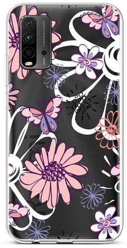 TopQ Xiaomi Redmi 9T silicone Flowers 58131 - Phone Cover - Main image