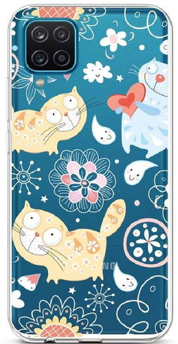 TopQ Samsung A12 silicone Happy Cats 57753 - Phone Cover - Main image