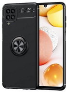 TopQ Samsung A12 silicone black with black ring 57661 - Phone Cover