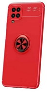 TopQ Samsung A12 silicone red with red ring 57662 - Phone Cover