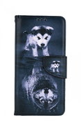 TopQ Samsung A52 booklet Reflection of the wolf 57657 - Phone Case