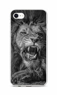 TopQ iPhone SE 2020 silicone Black and white lion 58789 - Phone Cover