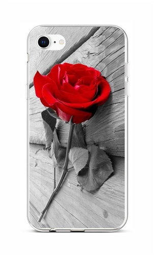 TopQ iPhone SE 2020 silicone Red Rose 58730 - Phone Cover - Main image