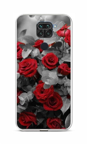 TopQ Xiaomi Redmi Note 9 silicone Red rose mix 58965 - Phone Cover - Main image