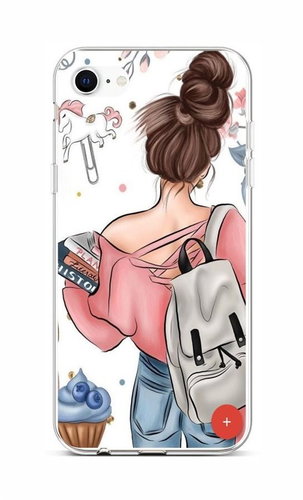 TopQ iPhone SE 2020 Silicone Girl 58734 - Phone Cover - Main image