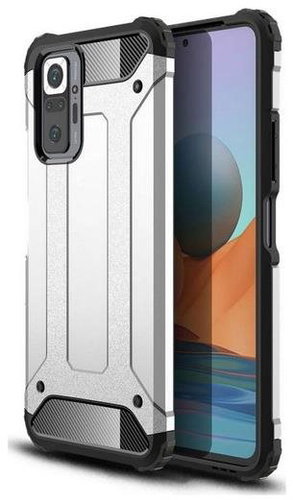 TopQ Xiaomi Redmi Note 10 Pro Panzer silver 58996 - Phone Cover - Main image