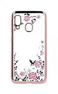 TopQ Samsung A20e silicone pink with pink flowers 43094 - Phone Cover