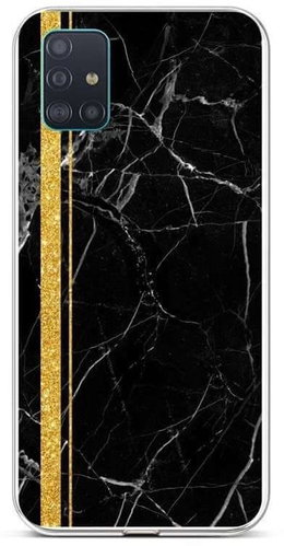 TopQ STYLE Samsung A51 silicone Marble black-gold 58584 - Phone Cover - Main image