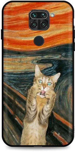 TopQ Xiaomi Redmi Note 9 silicone Scared Cat 51155 - Phone Cover - Main image