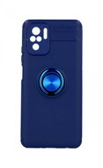 TopQ Xiaomi Redmi Note 10 silicone blue with blue ring 58853 - Phone Cover