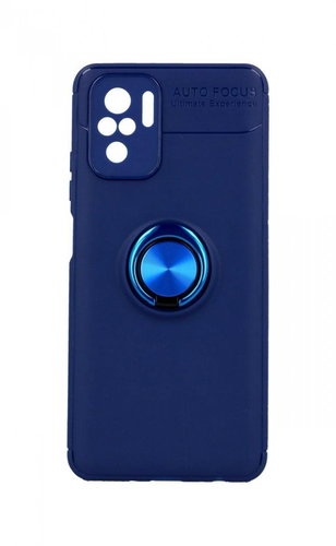 TopQ Xiaomi Redmi Note 10 silicone blue with blue ring 58853 - Phone Cover - Main image