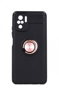 TopQ Xiaomi Redmi Note 10 silicone black with copper ring 58847 - Phone Cover