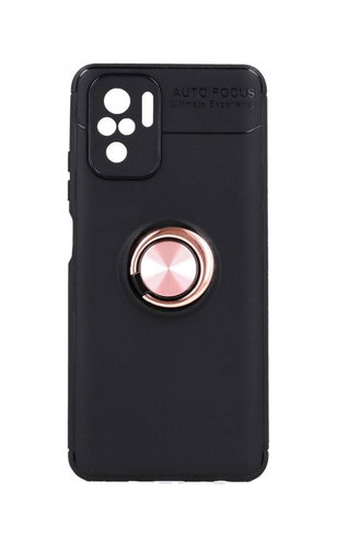 TopQ Xiaomi Redmi Note 10 silicone black with copper ring 58847 - Phone Cover - Main image