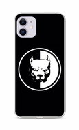TopQ iPhone 11 silicone Black and white pitbull 58846 - Phone Cover