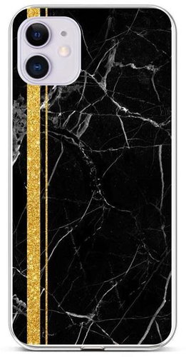TopQ STYLE iPhone 11 silicone Marble black-gold 58553 - Phone Cover - Main image