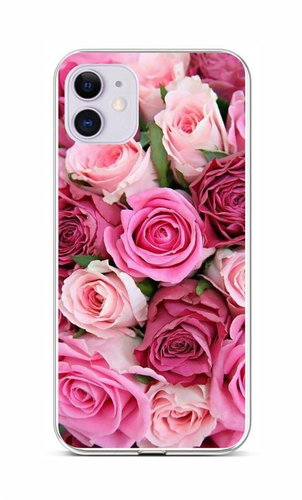 TopQ iPhone 11 silicone Pink rosettes 58941 - Phone Cover - Main image