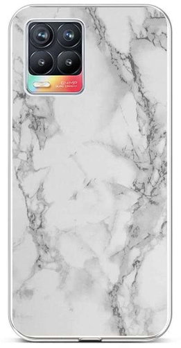 TopQ STYLE Realme 8 Silicone Marble White 58568 - Phone Cover - Main image