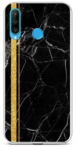 TopQ STYLE Huawei P30 Lite silicone Marble black-gold 58547 - Phone Cover - Main image