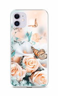 TopQ iPhone 11 silicone Rose with butterfly 58940 - Phone Cover