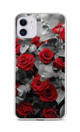 TopQ iPhone 11 silicone Red rose mix 58926 - Phone Cover