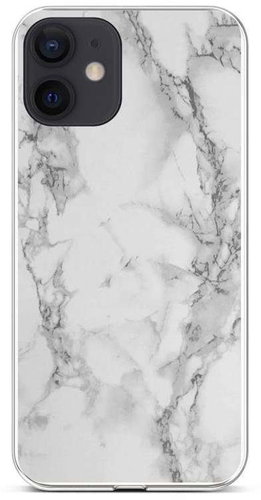 TopQ STYLE iPhone 12 Silicone Marble White 58556 - Phone Cover - Main image
