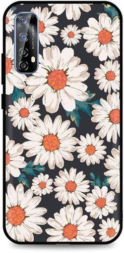 TopQ Realme 7 3D Silicone Daisies 54937 - Phone Cover - Main image