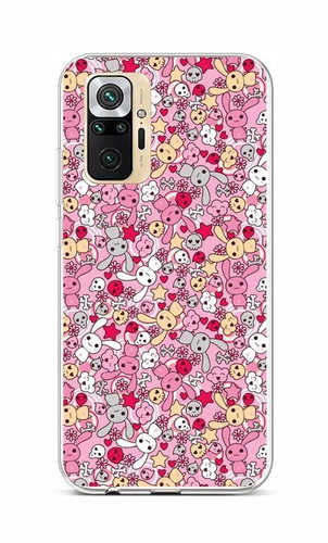 TopQ Xiaomi Redmi Note 10 Pro silicone Pink Bunnies 59517 - Phone Cover - Main image