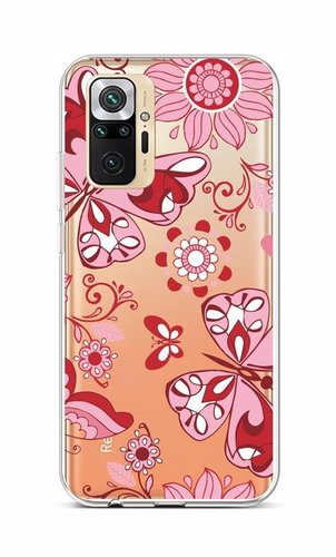 TopQ Xiaomi Redmi Note 10 Pro silicone Pink Butterfly 59378 - Phone Cover - Main image