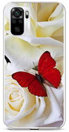 TopQ Xiaomi Redmi Note 10 silicone Red butterfly 59637 - Phone Cover
