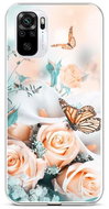 TopQ Xiaomi Redmi Note 10 silicone Rose with butterfly 59632 - Phone Cover