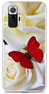 TopQ Xiaomi Redmi Note 10 Pro Silicone Red Butterfly 59680 - Phone Cover