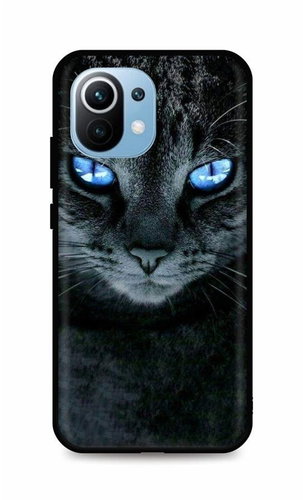 TopQ Xiaomi Mi 11 Lite silicone Dark Cat 60106 - Phone Cover - Main image