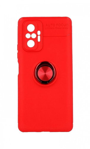 TopQ Xiaomi Redmi Note 10 Pro silicone red with red ring 59439 - Phone Cover - Main image